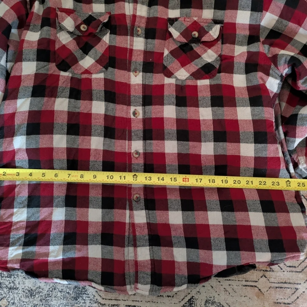 Wrangler Mens Checkered Plaid Flannel Lined Long Sleeve Button Up Shirt Size XL